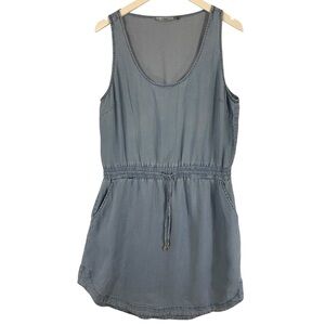 Dex Blue Sleeveless  Tencel Dress with Drawstring Waist size large